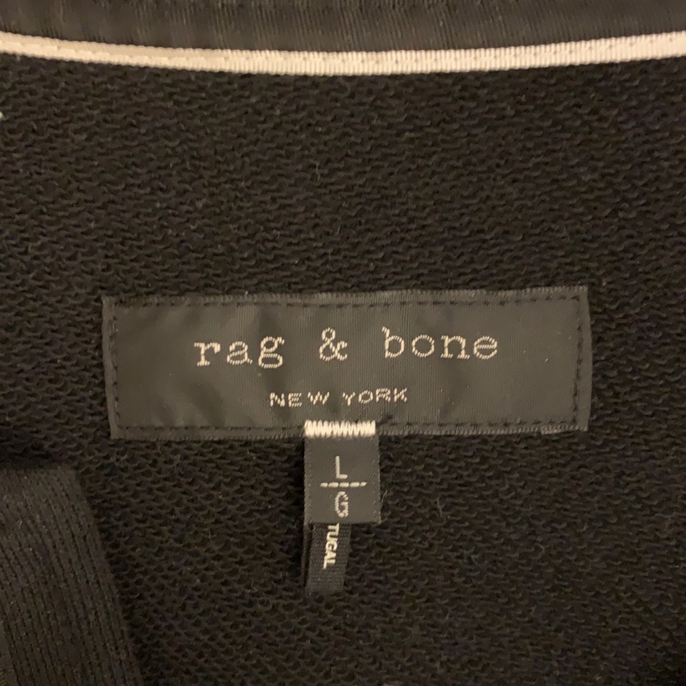 Rag & Bone Arden Varsity Jacket Black Gray Sz L - image 4